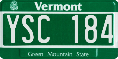 VT license plate YSC184
