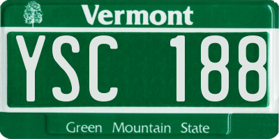 VT license plate YSC188