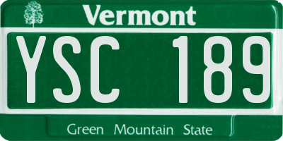 VT license plate YSC189