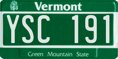 VT license plate YSC191