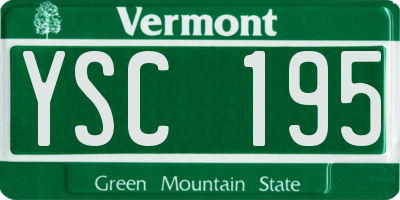 VT license plate YSC195