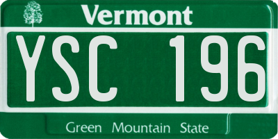 VT license plate YSC196