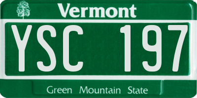 VT license plate YSC197