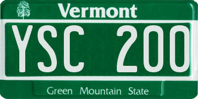 VT license plate YSC200