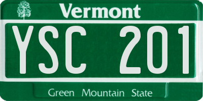 VT license plate YSC201