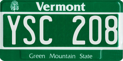 VT license plate YSC208