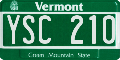VT license plate YSC210