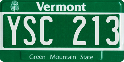 VT license plate YSC213