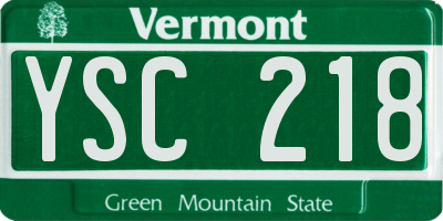 VT license plate YSC218