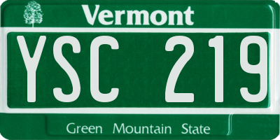 VT license plate YSC219
