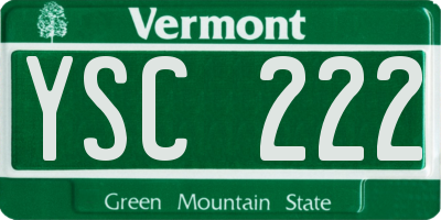 VT license plate YSC222