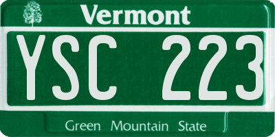 VT license plate YSC223
