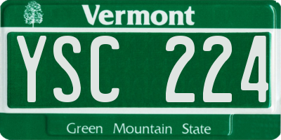 VT license plate YSC224
