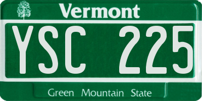VT license plate YSC225