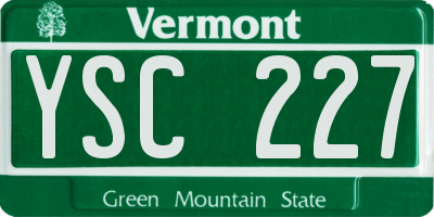 VT license plate YSC227