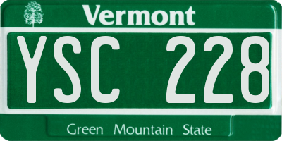 VT license plate YSC228