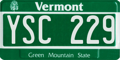 VT license plate YSC229