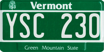 VT license plate YSC230