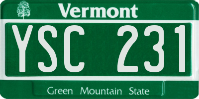 VT license plate YSC231
