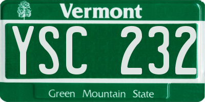 VT license plate YSC232