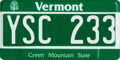 VT license plate YSC233
