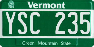 VT license plate YSC235