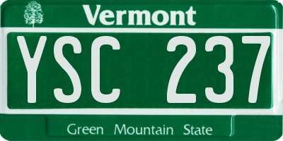 VT license plate YSC237
