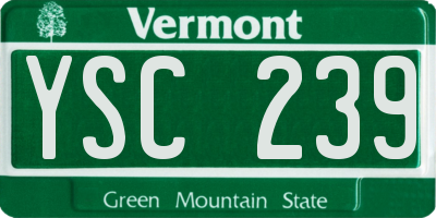 VT license plate YSC239