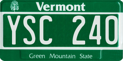 VT license plate YSC240