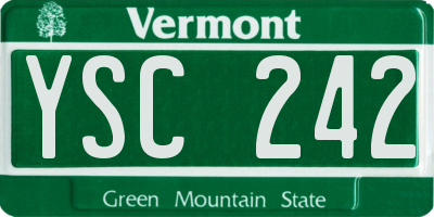 VT license plate YSC242