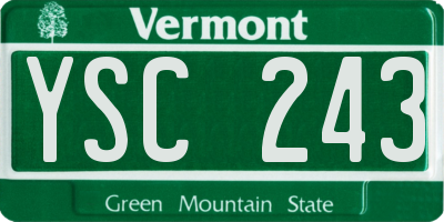 VT license plate YSC243