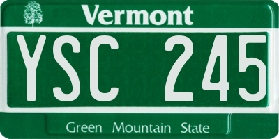 VT license plate YSC245