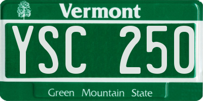 VT license plate YSC250