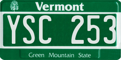 VT license plate YSC253