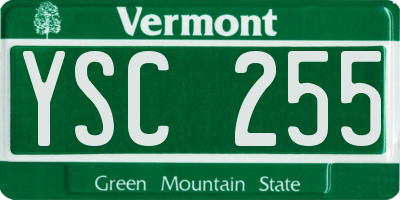 VT license plate YSC255