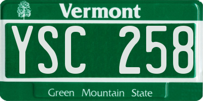 VT license plate YSC258