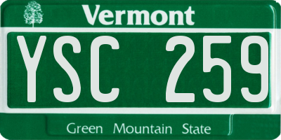 VT license plate YSC259