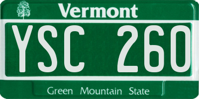 VT license plate YSC260