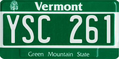 VT license plate YSC261