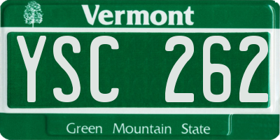 VT license plate YSC262