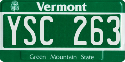 VT license plate YSC263