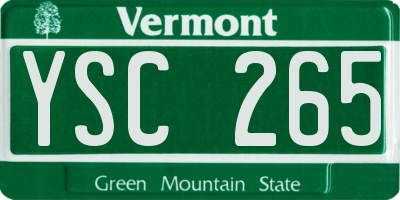 VT license plate YSC265