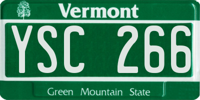 VT license plate YSC266