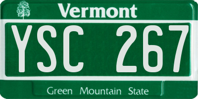 VT license plate YSC267