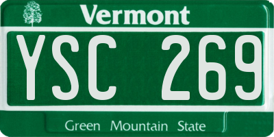 VT license plate YSC269