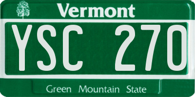 VT license plate YSC270