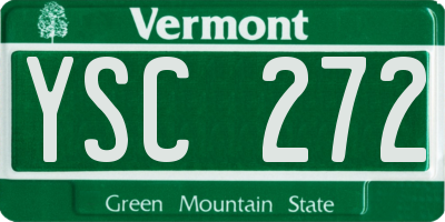 VT license plate YSC272