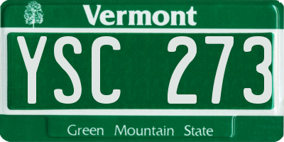 VT license plate YSC273