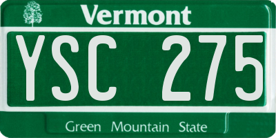 VT license plate YSC275