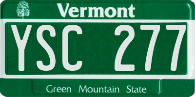 VT license plate YSC277